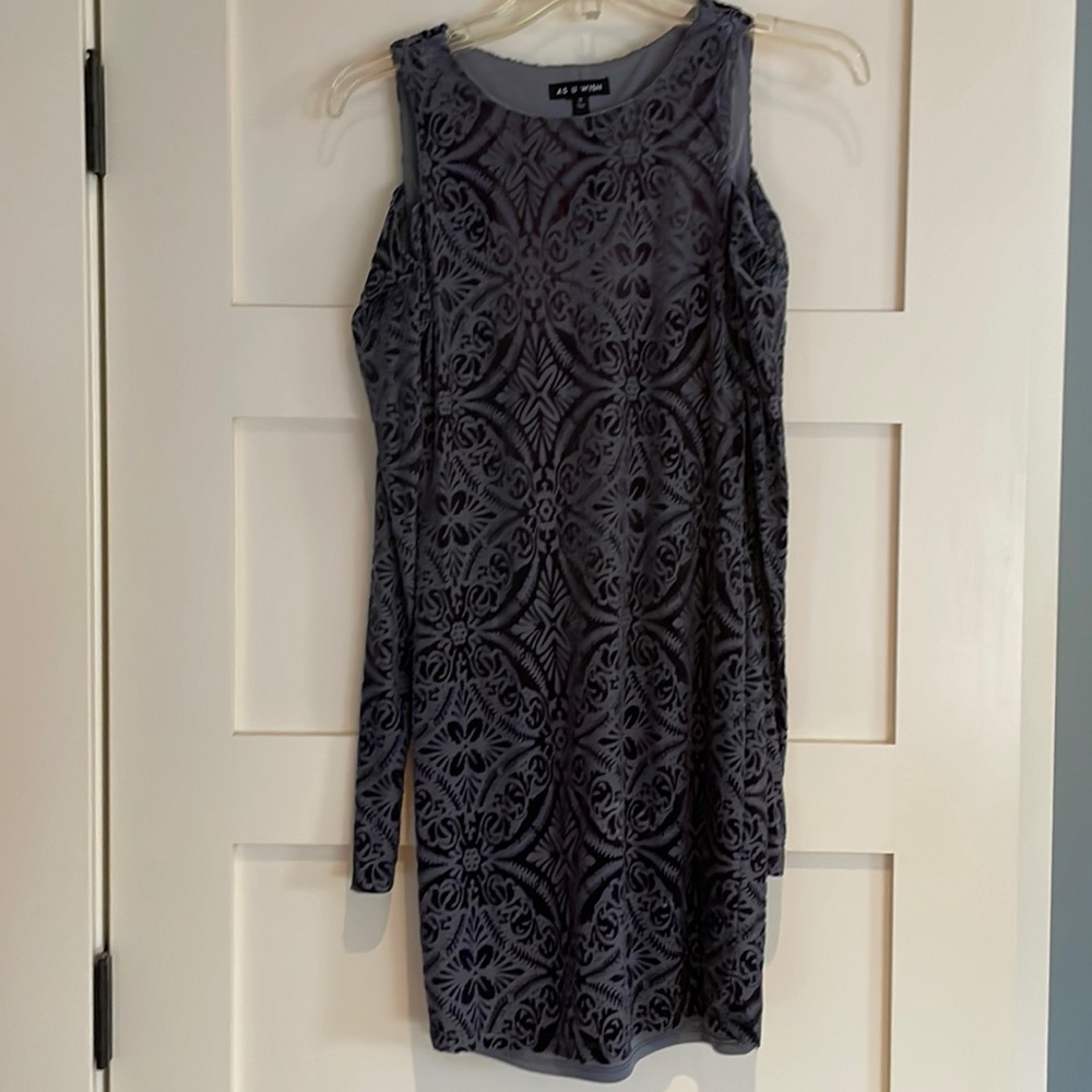 As you wish velvet burnout dress, with open shoulders